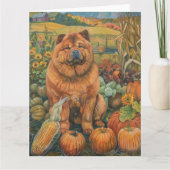 Chow Chow Dog Herbst Ernte Erntedank Karte (Vorderseite)