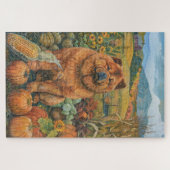 Chow Chow Dog Herbst Ernte Erntedank Puzzle (Horizontal)