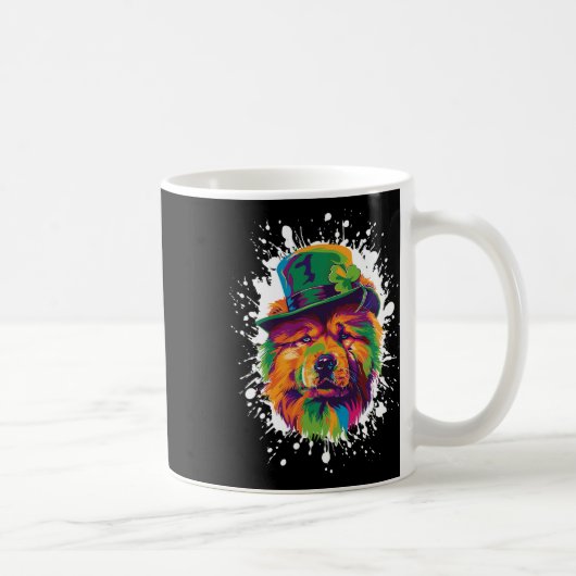 Chow Chow Dog Irish Funny St Patricks Day Kaffeetasse (Rechts)