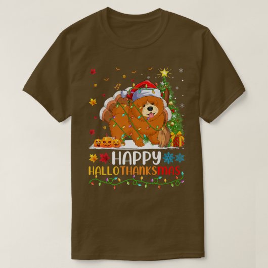 Chow Chow Dog Lover Funny Happy Chow HalloTha T-Shirt (Design vorne)