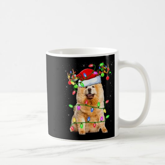 Chow Chow Dog Lover Xmas Lighting Santa Chow Chow Kaffeetasse (Rechts)