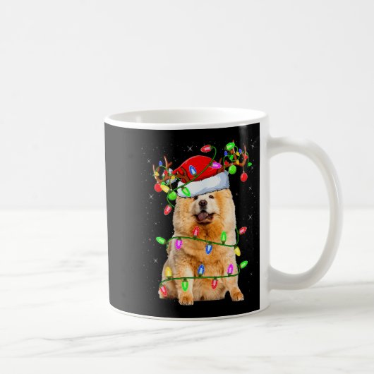 Chow Chow Dog Lover Xmas Lighting Santa Chow Chow Kaffeetasse (Rechts)