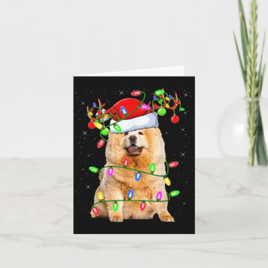 Chow Chow Dog Lover Xmas Lighting Santa Chow Chow Karte (Vorderseite)