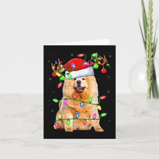 Chow Chow Dog Lover Xmas Lighting Santa Chow Chow Karte (Vorderseite)