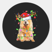 Chow Chow Dog Lover Xmas Lighting Santa Chow Chow Runder Aufkleber (Vorderseite)