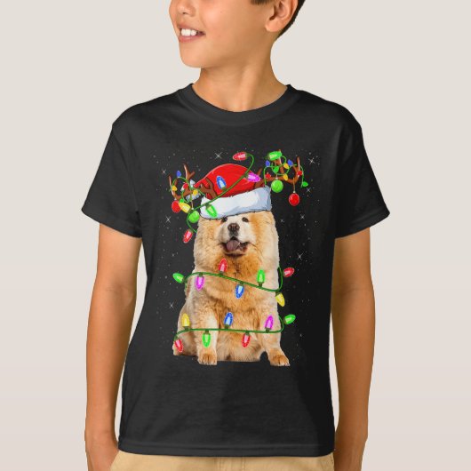 Chow Chow Dog Lover Xmas Lighting Santa Chow Chow  T-Shirt (Vorderseite)