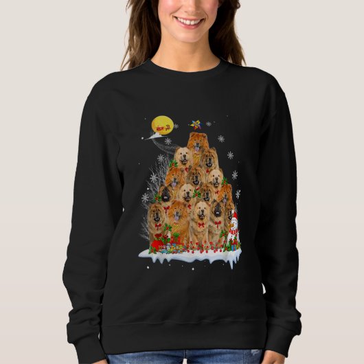 Chow Chow Dog Matching Santa Chow Chow Christmas Sweatshirt (Vorderseite)