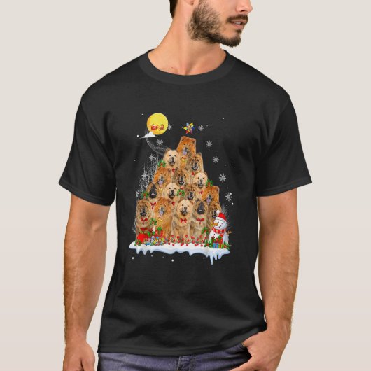 Chow Chow Dog Matching Santa Chow Chow Christmas T-Shirt (Vorderseite)