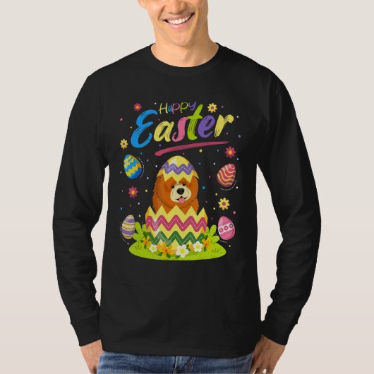Chow Chow Dog Ostereier Wie glücklich Ostern T-Shirt (Vorderseite)