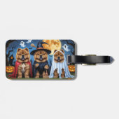 Chow Chow Dog Pumpkin Halloween Funny Gepäckanhänger (Rückseite horizontal)