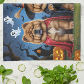 Chow Chow Dog Pumpkin Halloween Funny Geschirrtuch (Gefaltet)