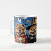 Chow Chow Dog Pumpkin Halloween Funny Kaffeetasse (Vorderseite Links)