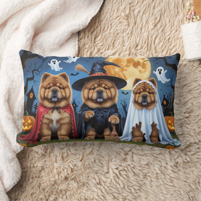 Chow Chow Dog Pumpkin Halloween Funny Lendenkissen (Decke)