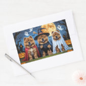 Chow Chow Dog Pumpkin Halloween Funny Rechteckiger Aufkleber (Umschlag)