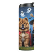 Chow Chow Dog Pumpkin Halloween Funny Thermosbecher (Nach links gedreht)