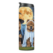 Chow Chow Dog Pumpkin Halloween Funny Thermosbecher (Nach rechts gedreht)