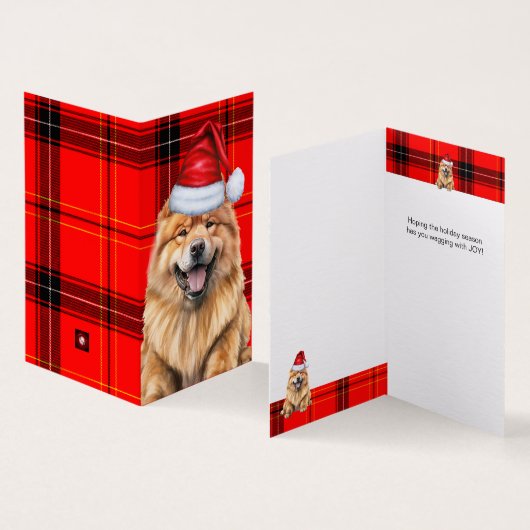 Chow Chow Dog Red Black Kariert Weihnachtsfeiertag (Innenseite und Außenseite)
