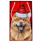 Chow Chow Dog Red Holiday Karierte Weihnachten Kleine Geschenktüte (Rückseite)