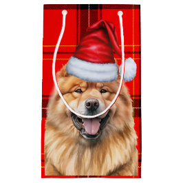 Chow Chow Dog Red Holiday Karierte Weihnachten Kleine Geschenktüte