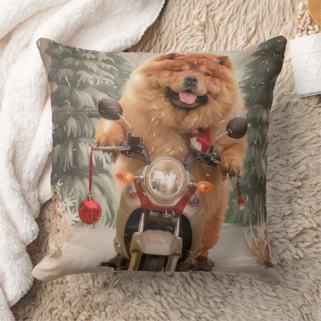 Chow Chow Dog Reiten Motorrad Weihnachten Kissen (Decke)