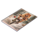 Chow Chow Dog Reiten Motorrad Weihnachten Notizblock (Linke Seite)