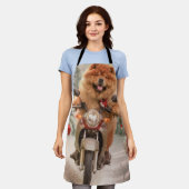 Chow Chow Dog Reiten Motorrad Weihnachten Schürze (Getragen)