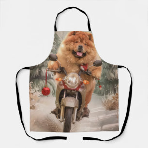 Chow Chow Dog Reiten Motorrad Weihnachten Schürze
