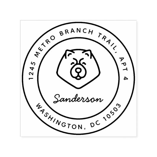 Chow Chow Dog Rücksendeadresse Briefmarke selbstsü Permastempel (Design)