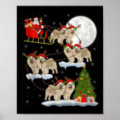 Chow Chow Dog Santa Sleigh Flying Funny Magical Ch Poster (Vorne)