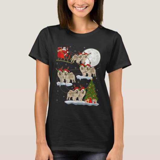 Chow Chow Dog Santa Sleigh Flying Funny Magical Ch T-Shirt (Vorderseite)