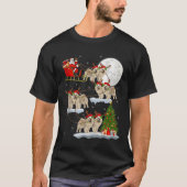 Chow Chow Dog Santa Sleigh Flying Funny Magical Ch T-Shirt (Vorderseite)
