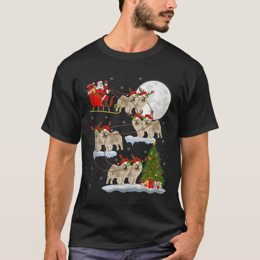 Chow Chow Dog Santa Sleigh Flying Funny Magical Ch T-Shirt (Vorderseite)