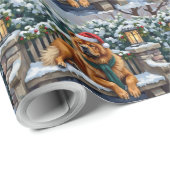 Chow Chow Dog Serene Winter Garden Christmas Art Geschenkpapier (Rolleneckpunkt)