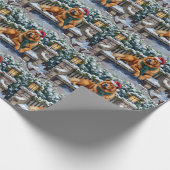 Chow Chow Dog Serene Winter Garden Christmas Art Geschenkpapier (Ecke)