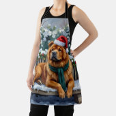 Chow Chow Dog Serene Winter Garden Christmas Art Schürze (InSitu)