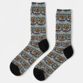 Chow Chow Dog Serene Winter Garden Christmas Art Socken (Linkes Detail)