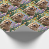 Chow Chow Dog Spring Blumen Malerei Geschenkpapier (Ecke)