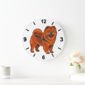 Chow Chow Dog Wall Clock Fluffy Pet Decor Große Wanduhr (Zuhause)