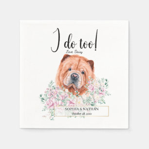 Chow Chow Dog Wedding Cocktail Napkins Serviette