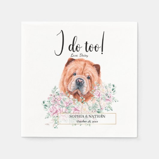Chow Chow Dog Wedding Cocktail Napkins Serviette (Vorderseite)