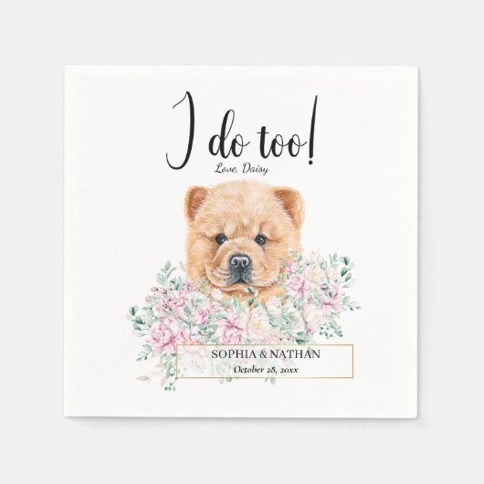 Chow Chow Dog Wedding Cocktail Napkins Serviette (Vorderseite)