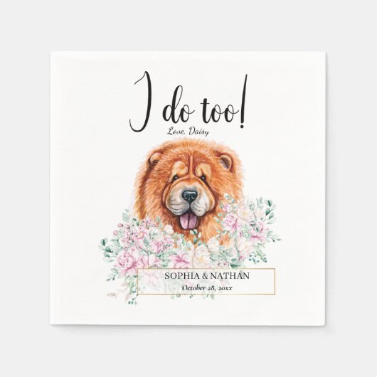Chow Chow Dog Wedding Cocktail Napkins Serviette (Vorderseite)