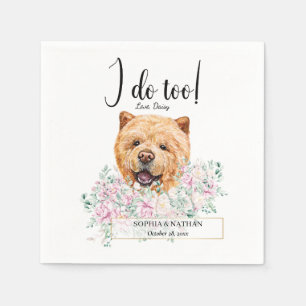 Chow Chow Dog Wedding Cocktail Napkins Serviette