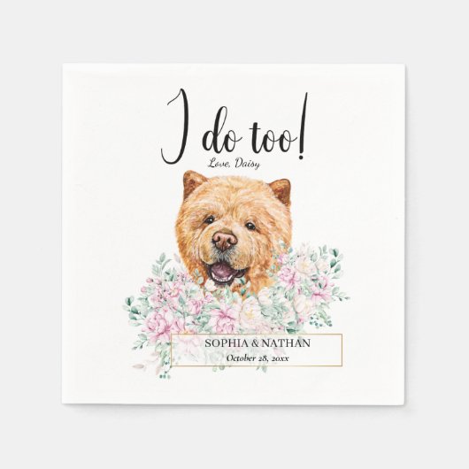 Chow Chow Dog Wedding Cocktail Napkins Serviette (Vorderseite)