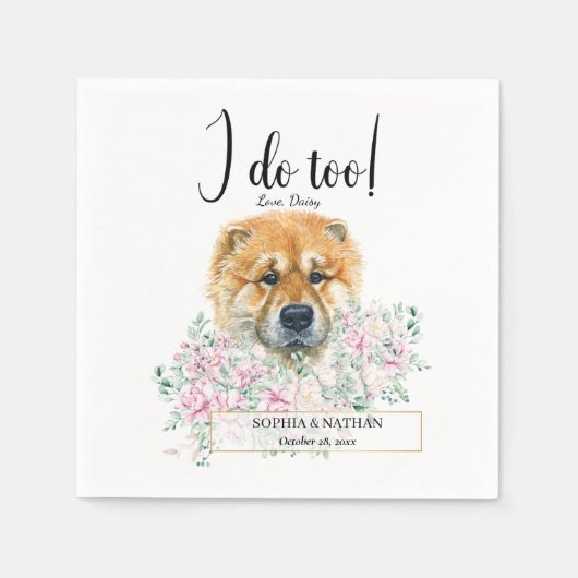 Chow Chow Dog Wedding Cocktail Napkins Serviette (Vorderseite)