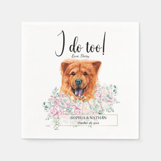 Chow Chow Dog Wedding Cocktail Napkins Serviette (Vorderseite)