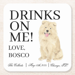 Chow Chow Dog Wedding Rechteckiger Pappuntersetzer