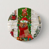 Chow Chow Dog Weihnachten Button (Vorderseite)