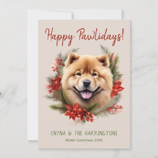 Chow Chow Dog Weihnachten glücklich Pawlidays Feie (Vorderseite)