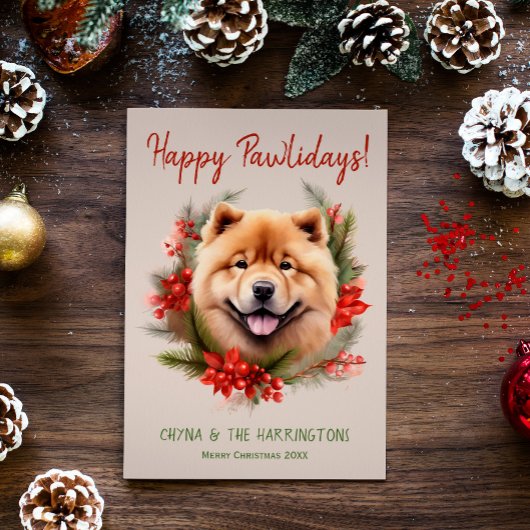 Chow Chow Dog Weihnachten glücklich Pawlidays Feie